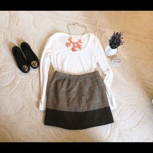 J.crew Two-toned houndstooth wool skirt